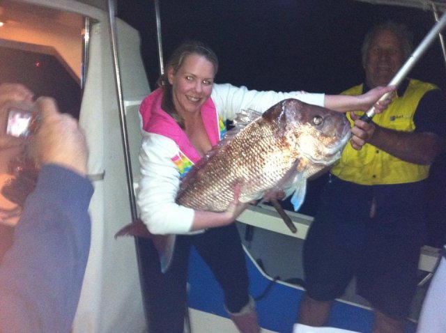 the missus new pb snapper caught 14th oct the missus new pb snapper caught 14th oct